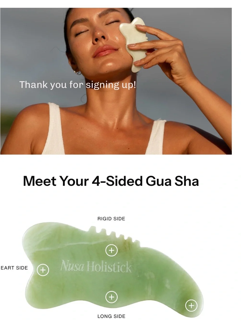 NUSA Holistick guasha Jade stone Gua Sha Facial Face Massage Tool Natural green